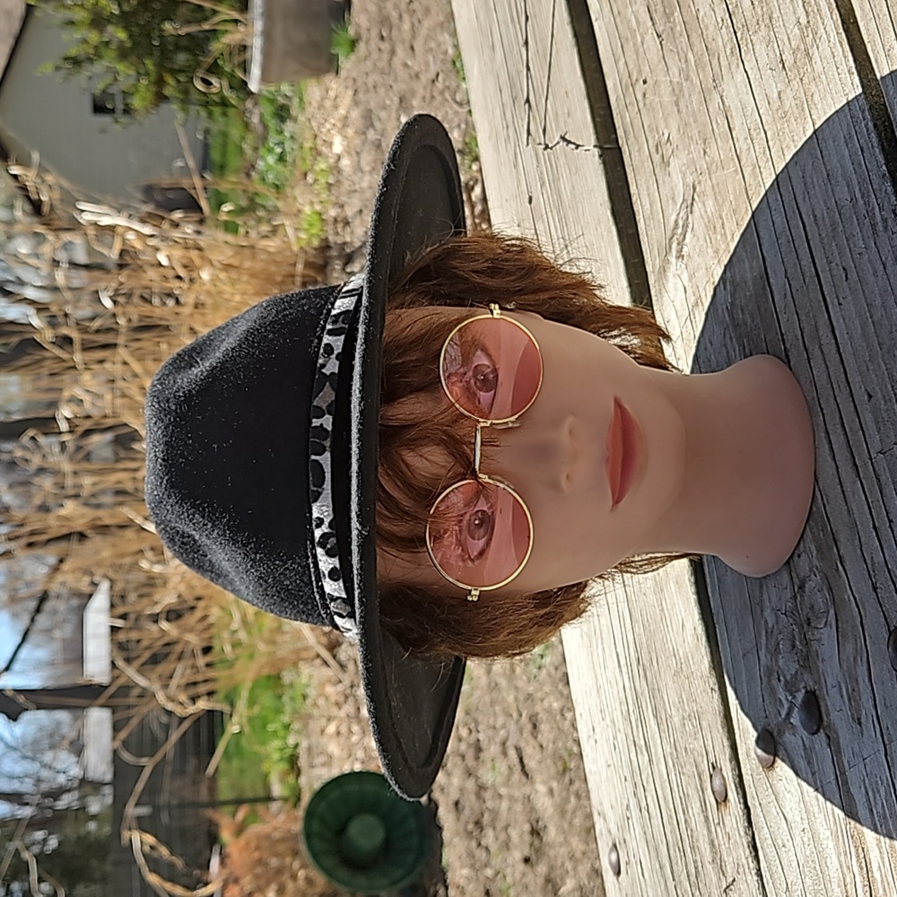 Chico's Black Animal Haircalf Fedora